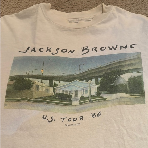 Hanes Other - Vintage Made in USA Single Stitch‎ Jackson Browne US Tour 1986 Graphic T shirt